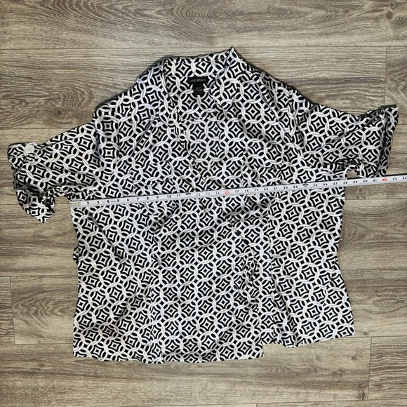 Lane Bryant Plus Women Black & White Oversized Wrap Tunic Formal Shirt Sz 22/24 - Picture 14 of 17